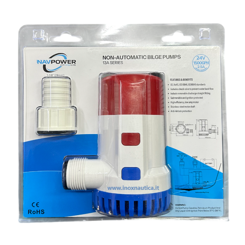 Navpower Pompa di Sentina 1500 Gph 24V