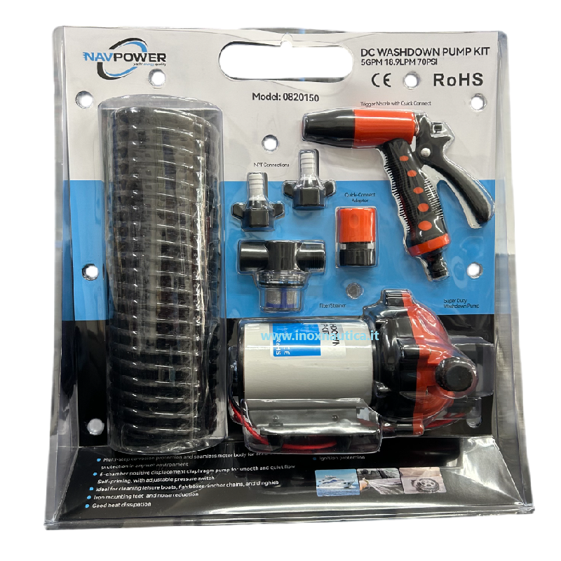 Kit Pompa Lavaggio Ponte 18,9 lt/min 12V Navpower