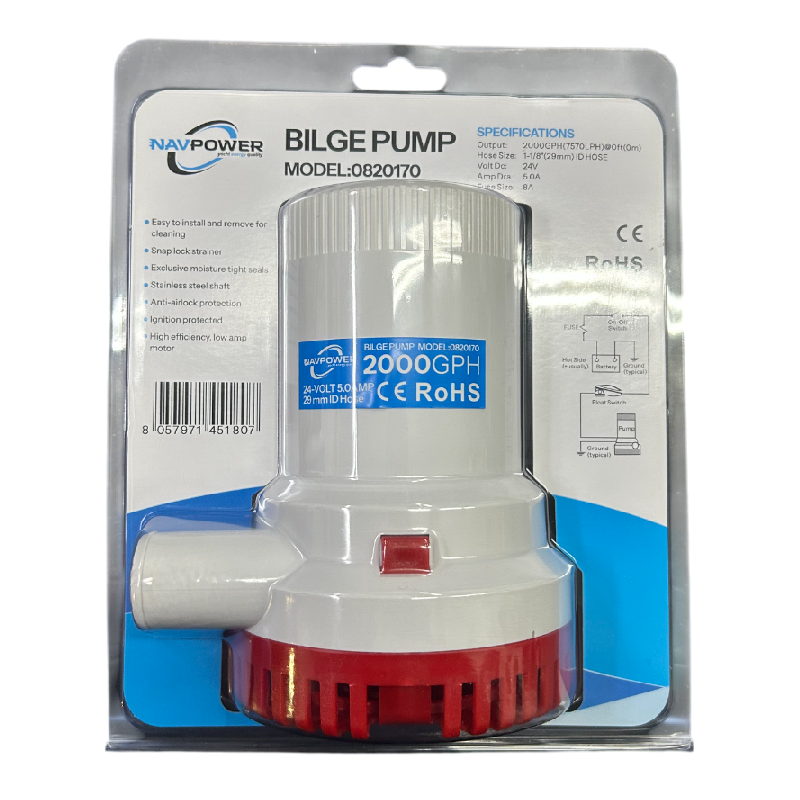 Navpower Pompa di Sentina 2000 Gph 12V