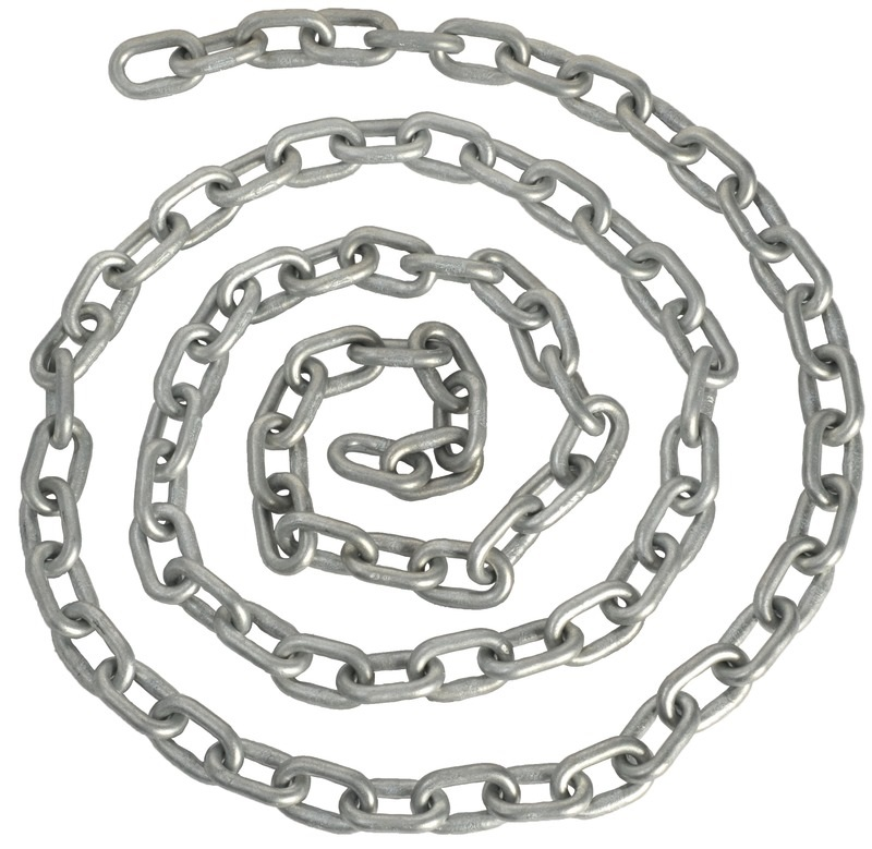 Catena Calibrata 8 mm x 30 mt Zincata a Caldo per Verricelli e Salpa Ancora