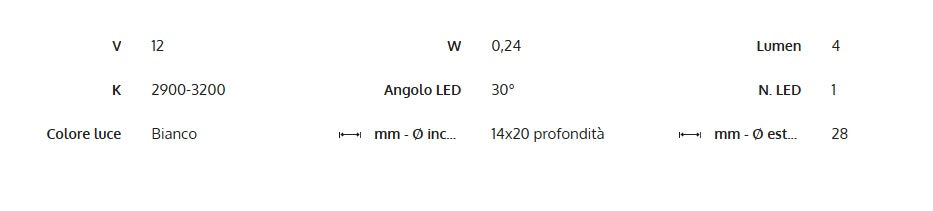 Luce di Cortesia LED da incasso - frontale
