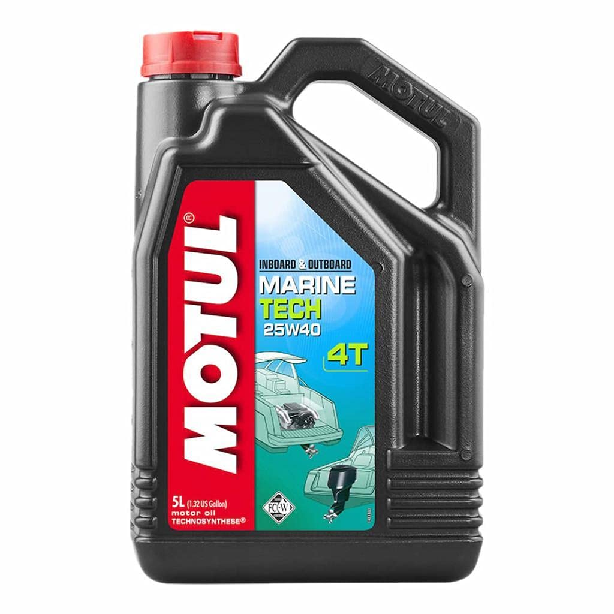 Motul Marine Tech 25W40 4T da 5 lt Olio Marino Motore Entro/Fuoribordo