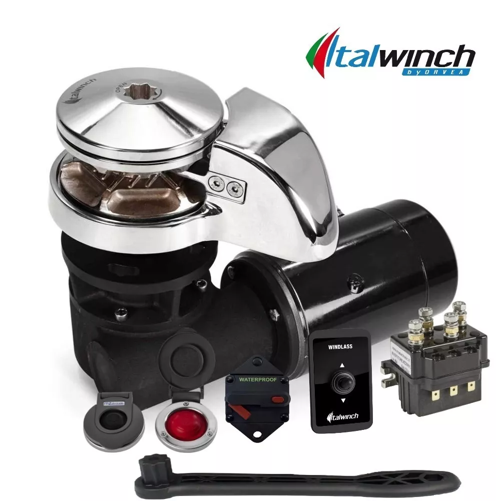 Salpa Ancora Italwinch 500W 12V Catena 6 mm Kit Completo
