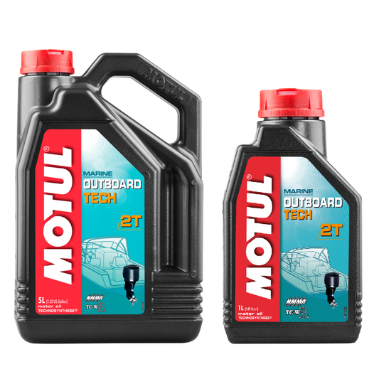 Motul Outboard Tech 2T Olio Miscela Sintetico Marino per Fuoribordo 2 Tempi