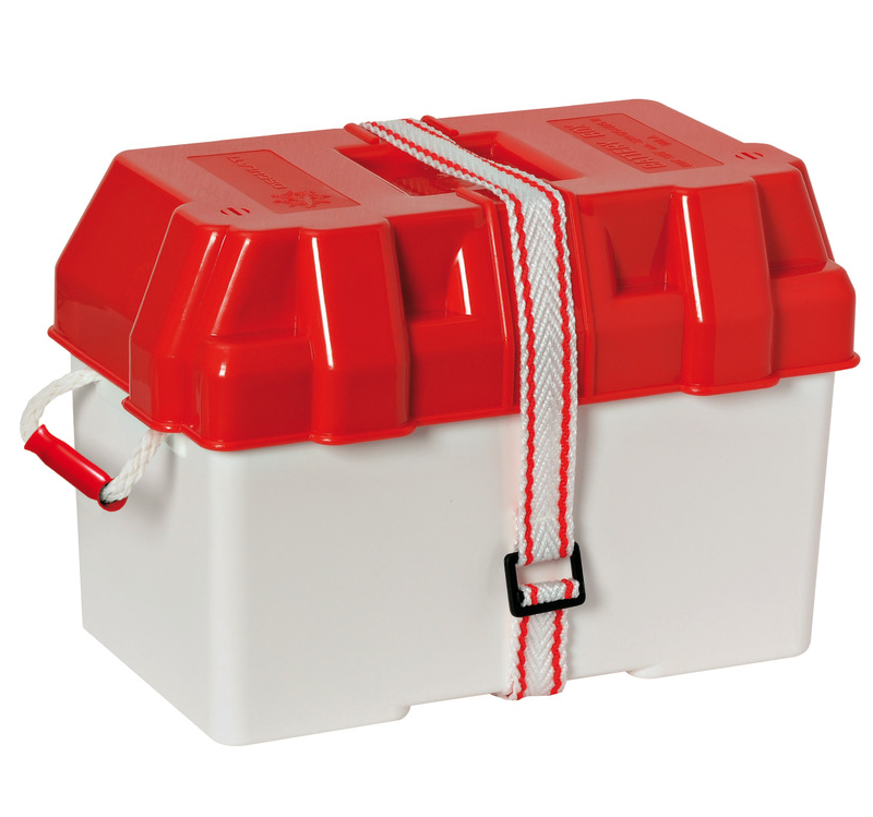 Cassetta Portabatteria per Batterie fino a 100 Ah Bianco/Rossa