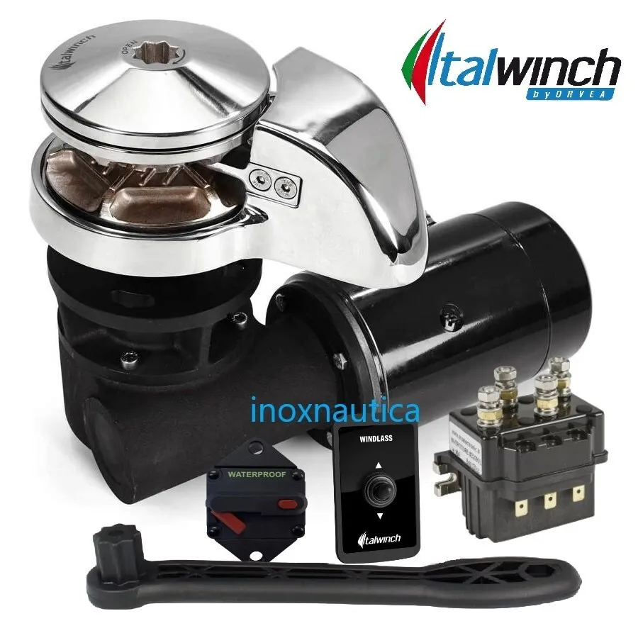 Salpa Ancora Italwinch 700W 12V Catena 8 mm Kit Completo