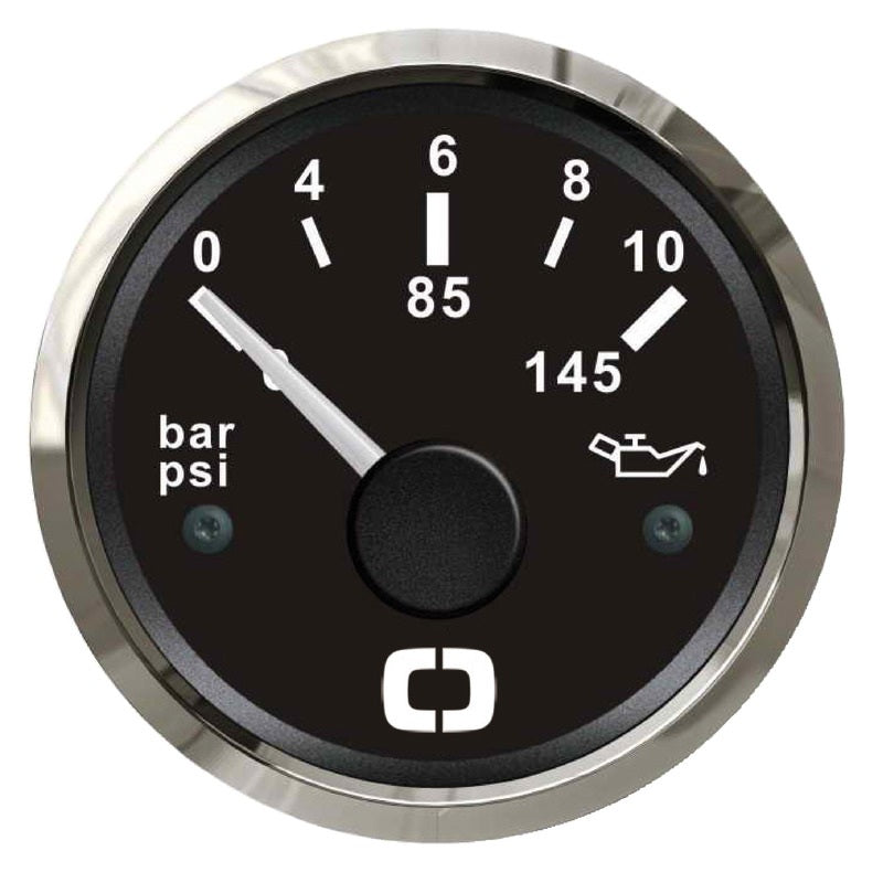 Indicatore pressione olio 0/10 bar nero/lucida