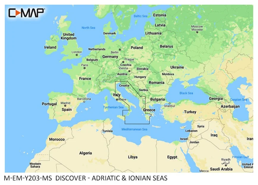 C-MAP DISCOVER Lowrance Cartografia Adriatic and Ionian Seas