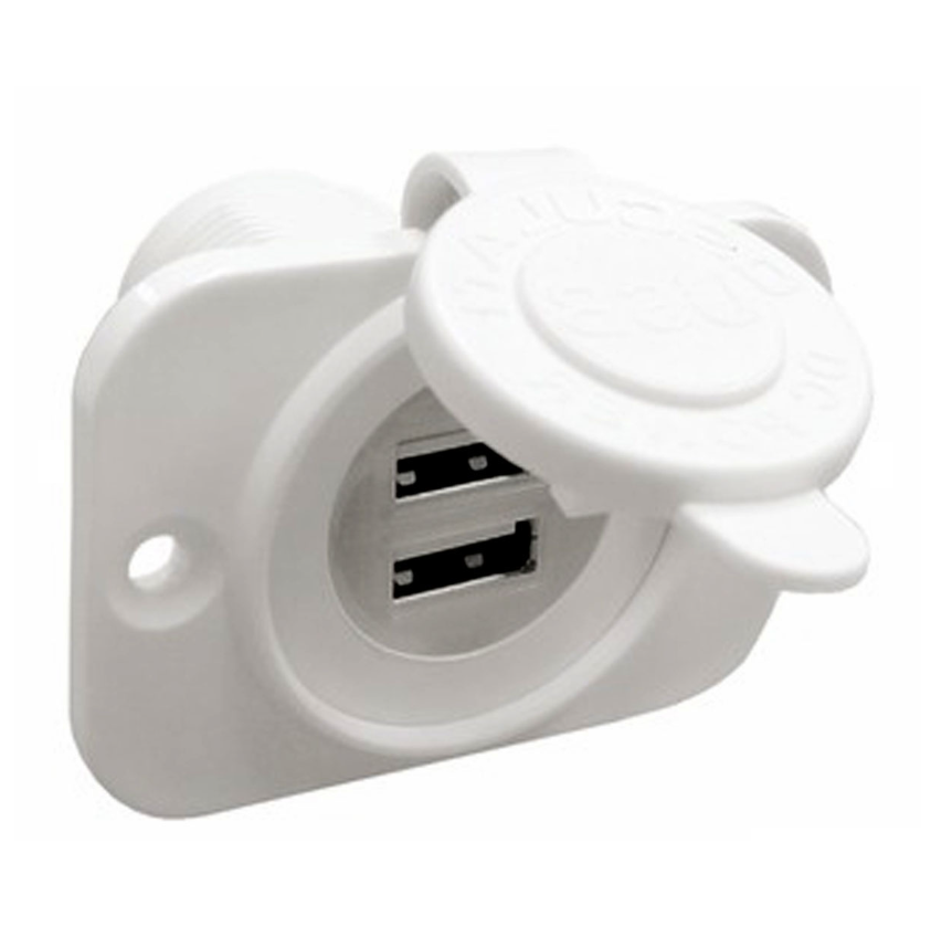 Doppia presa Usb stagna col. bianco
