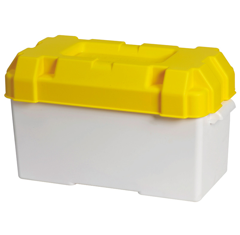 Cassetta Portabatteria per Batterie fino a 120 Ah Bianco/Giallo