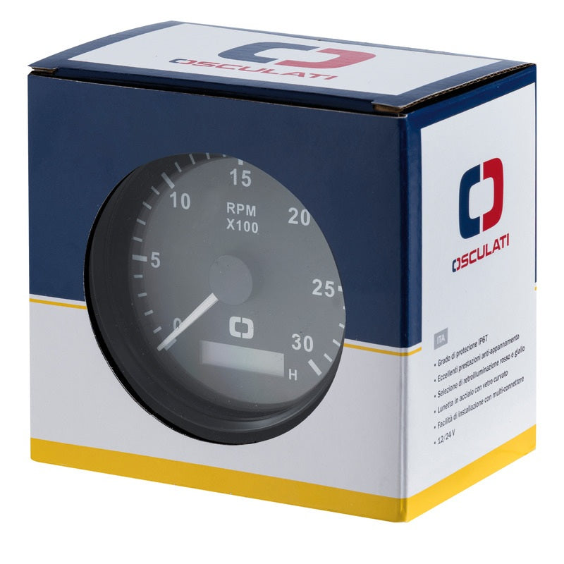 Contagiri 0-8000 RPM nero/lucida