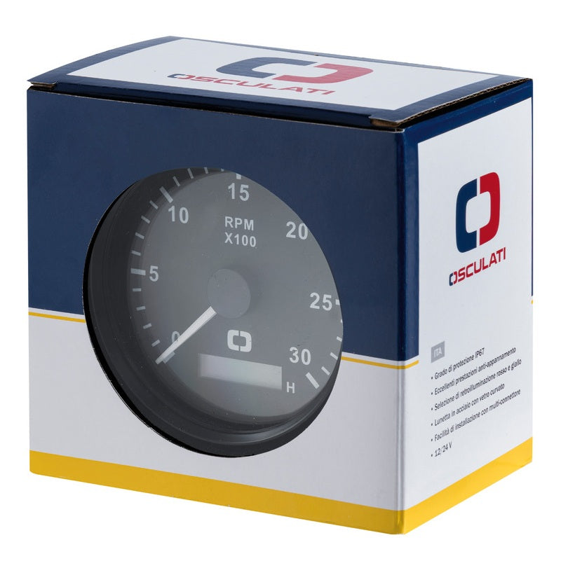 Contagiri 0-4000 RPM nero/lucida