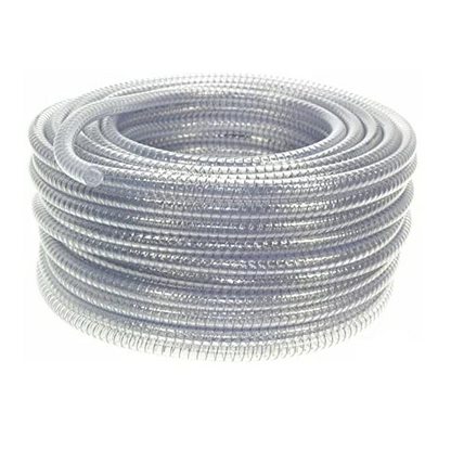 Tubo in Pvc Trasparente Alimentare con Spirale in Acciaio - Al metro