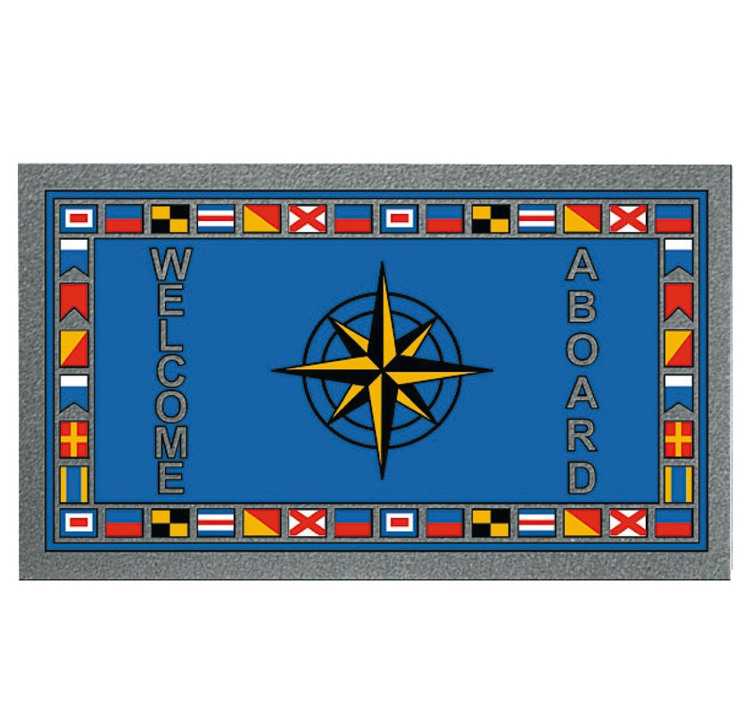 Zerbino rettangolare antisdrucciolo 50x80 cm Rosa dei Venti