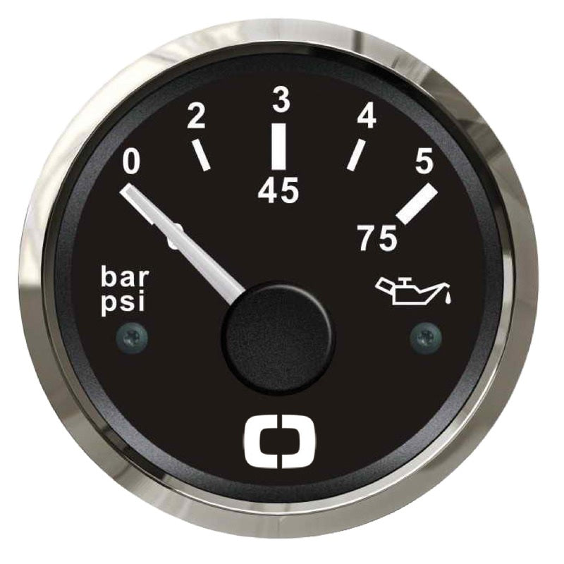 Indicatore pressione olio 0/5 bar nero/lucida