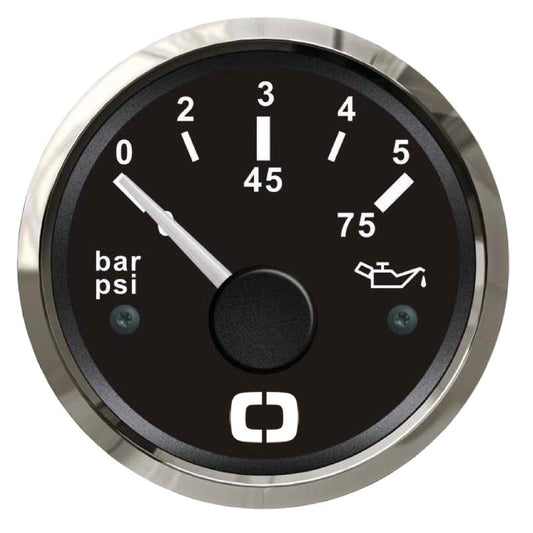 Indicatore pressione olio 0/5 bar nero/lucida