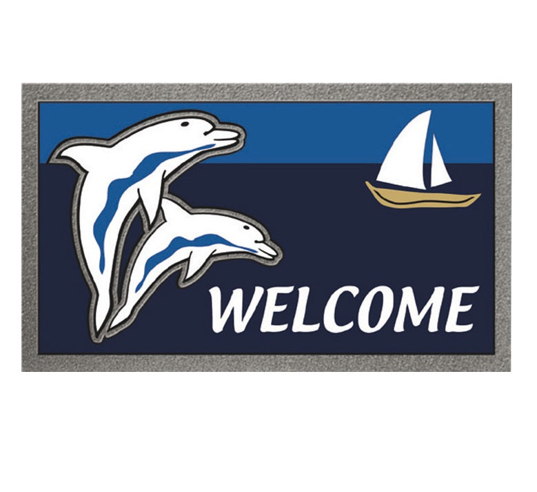 Zerbino rettangolare antisdrucciolo 40x68 cm Delfini