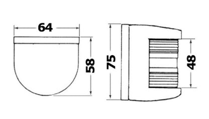 Fanale U77 prua bianco/nero