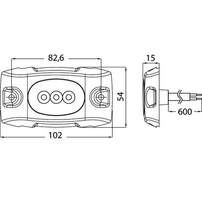 Luce subacquea LED 5W blu 12/24V per carena/specchio di poppa