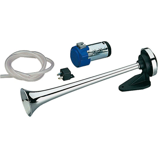 Marco K1 12V Tromba Elettropneumatica metallo cromato, montaggio esterno