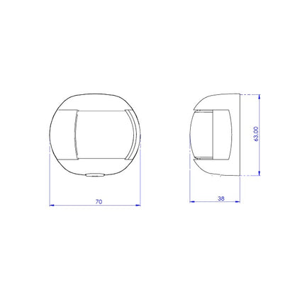 Fanale Orsa Minore poppa nero 12V