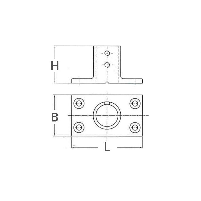 Base Rettangolare Dritta 25 mm inox microfuso