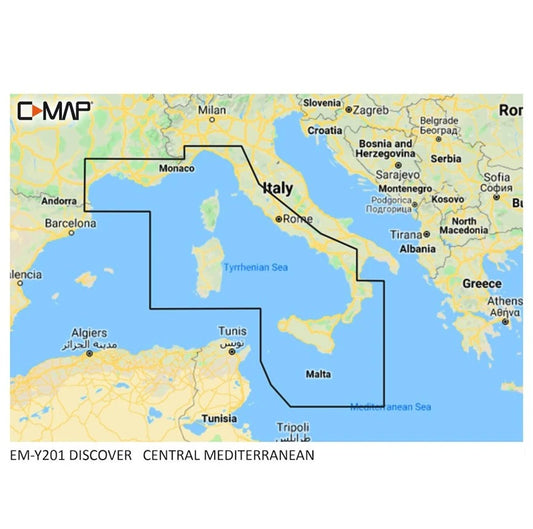 C-MAP DISCOVER Lowrance Cartografia Central Mediterranean