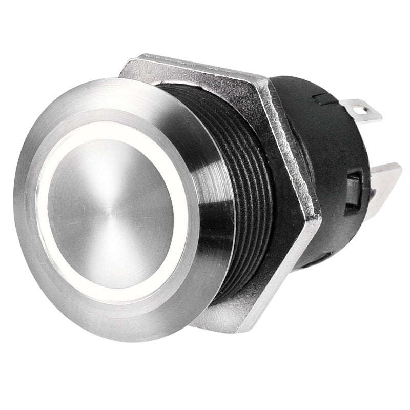 Interruttore FLAT inox (ON)-OFF 12 V bianco