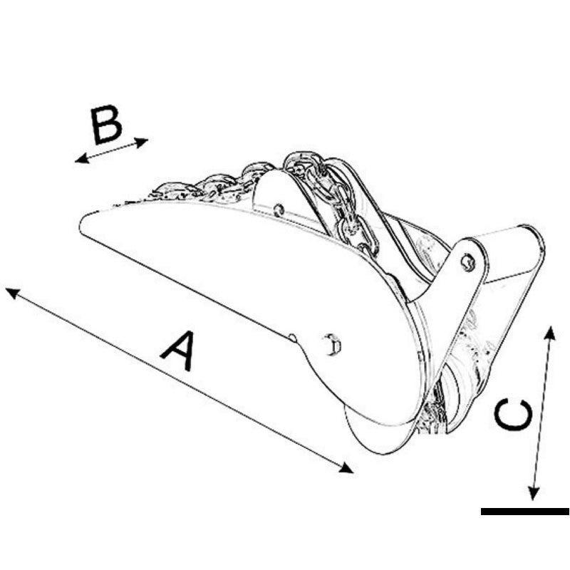 Musone inox a ribalta per ancore da 15 kg
