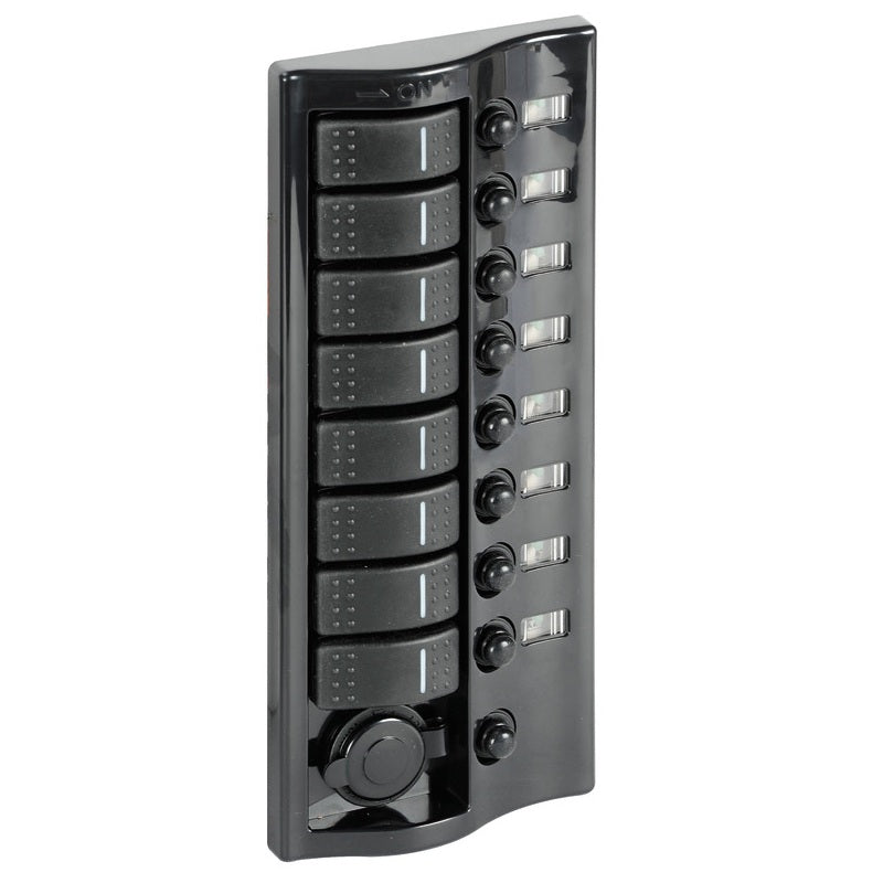 Pannello 9 interruttori grafite