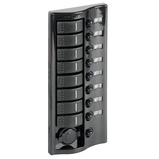 Pannello 9 interruttori grafite