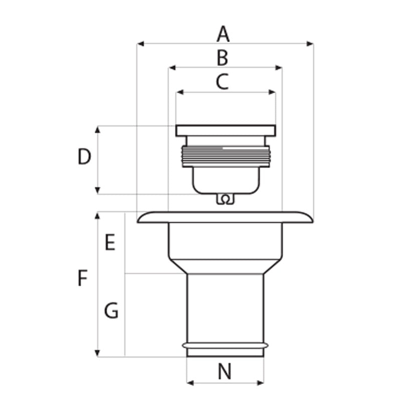 Tappo Imbarco benzina Ø51mm in plastica