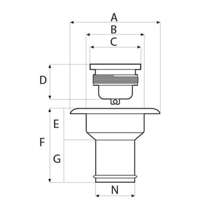 Tappo Imbarco benzina Ø51mm in plastica
