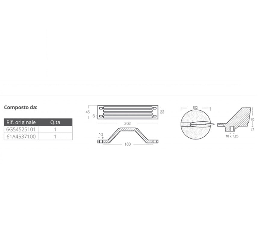 Kit Anodi in Alluminio per Yamaha 200-250 HP